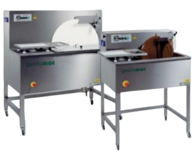 NEW PREFAMAC 30 AND 80 KG CHOCOLATE MELTERS WITH FLOOD MOLDING SYSTEM WITH VIBRATING TABLE